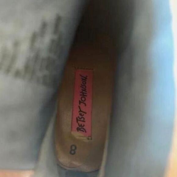 Betsey Johnson Embroidered Teal Ankle Boots – Size 8 - Picture 3 of 4